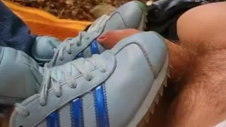Shoejob with adidas country sneakers and cum
