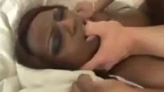 Sweet ebony in bed
