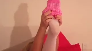 Small Tits Chick Makes Show In Black Hose