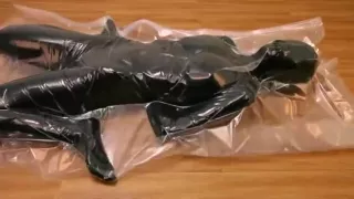 Girls experience syncope in vacuum bag (horizontal version)