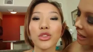 Asian college girl Lesbian Ass Licking White Milf