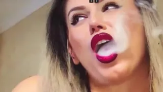 Smoking, High heels dangling, Wolford Neon Glanz 40den pantyhose, mean talk