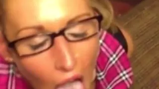 summerbluexo schoolgirl blowjob  huge facial