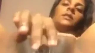 Indian milf rubbing her black pussy hard moaning for u