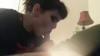 Goth Slut Gives Sloppy Head