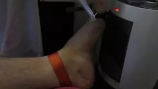 Tortured foot roasted by heating after bastinado and falaka