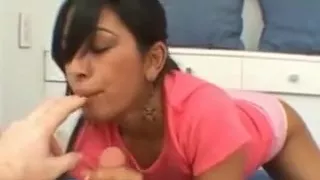 Tight Latina Slut Eating Cock