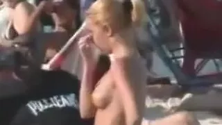 Spying On Blondes Outside At The Beach
