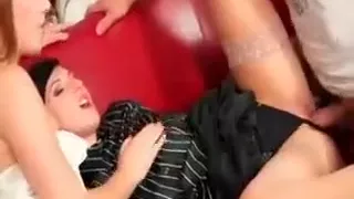 Two Hoes Mouth And Cunt Fucking Cock