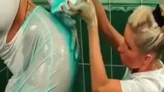 Lesbians Getting Wet In Bathroom