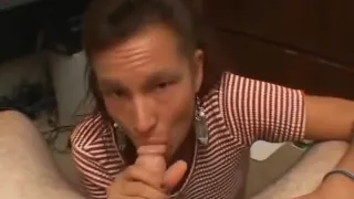 Small tits bitch gives great handjob