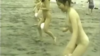 japanese nude girls ball playnig on the beach