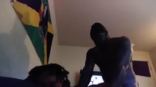 dicking her down while her ex boyfriend  seating in the livingroom.