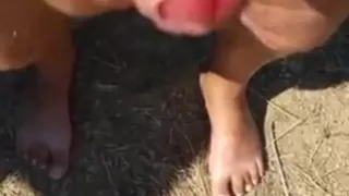 Sissy Laura Outdoor-Masturbation mit Cumshot