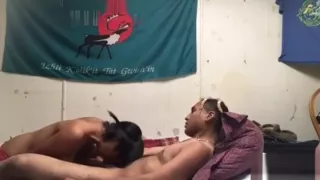 Skinny teen girlfriend makes love to boyfriend