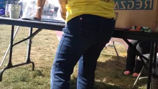 Sexy candid Italian voyeur in tight jeans part 4