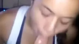 Amazing blowjob by hispanic teen with cum in mouth