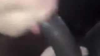 Sexy white bitch loves sucking BBC(DEEP THROAT)