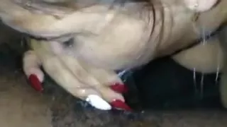 Spanish BBW giving HEAD while her man keep calling from JAIL!!!