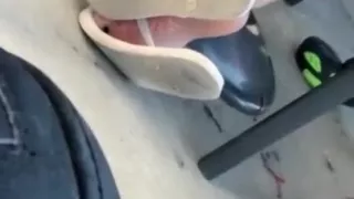 Candid ashy mature soles in flip flops