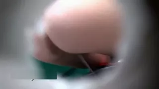 Women with nice ass pee in the toilet next to the highway