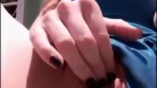 Young girl masturbating outside