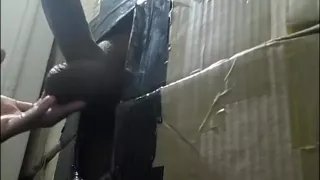 sexy college student stopped by for his first glory hole blowjob 