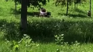 Public Park Couple Rubbing - touching - licking - Voyeur