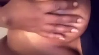 Ebony milf playing with her pussy b4 going to the store for me