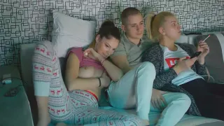 pestering her friend while his wife was watching television 