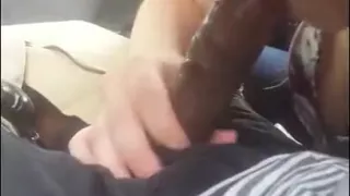 White girl gives great head to bbc in car