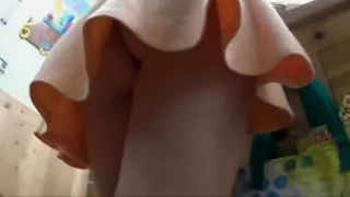 Beautiful lady in dress with no panties in the queue