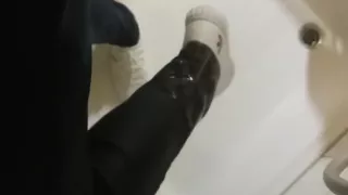 Wetlook fully clothed in shower