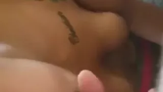 Cheating ebony teen mistress swallows my cum while babysitting