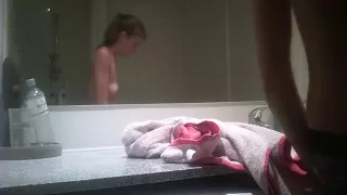 Spycam catch girl taking shower 2