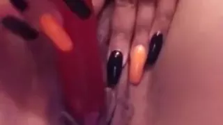 Craming Big Long Dildo In Wet Pussy
