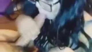 Giving my boyfriend a Blowjob, with Cumshot scene to my face :)