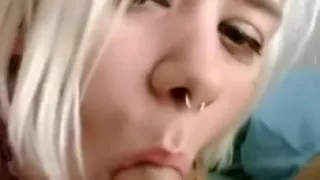 Beautiful blonde loves sucking cock