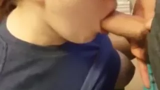 Teen girl gives head and swallows every drop