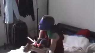 Sandy Tied on Bed With Scarves