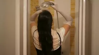 white satin gloves shower 1