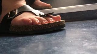 candid feet sandal close up