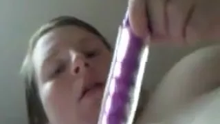 Bbw fucks all 3 holes with huge dildo plus ass to mouth