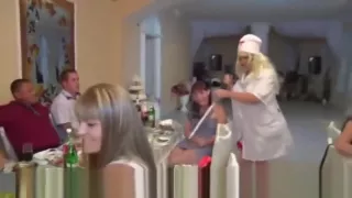 Fake body woman striptease