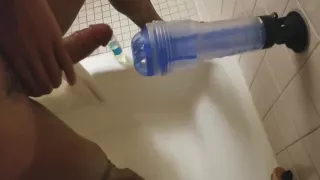 Fucking my Clear Pocketpussy in the Shower