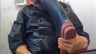 Wanking in rubber for my rubber master some years ago.