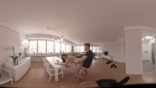 vrpornjack.com Chubby girl gets grilled on the table