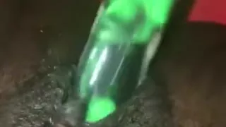 Super wett pussy takes on dildo