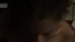 Petite black girl suck white cock and swallows