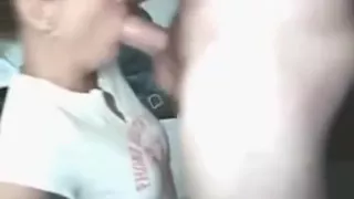 horny girlfriend  does deep throat and hand job